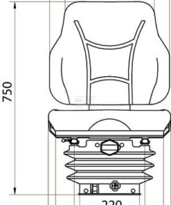 Asiento con suspensión mecánica, en PVC