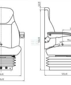 Asiento con suspensión mecánica, textil