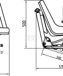 Asiento con suspensión mecánica, en PVC