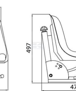 Asiento con suspensión mecánica, con , amarillo, en PVC