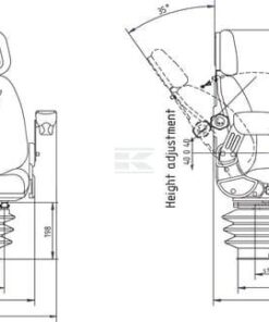 Asiento con suspensión neumática, textil