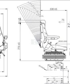Asiento con suspensión neumática, textil
