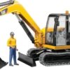 Miniexcavadora CAT + obreros
