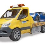 MB Sprinter, furgón grúa transporte vehículos con luz, sonido y deportivo incuido, BRUDER