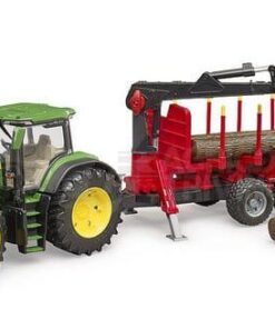 Tractor John Deere 7R 350 con remolque para árboles