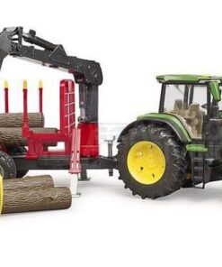 Tractor John Deere 7R 350 con remolque para árboles