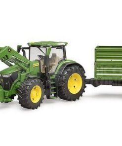 John Deere 7R 350 con cargador frontal y remolque