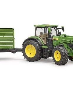 John Deere 7R 350 con cargador frontal y remolque