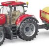 Case IH Optum 300 CVX con cargador frontal y remolque