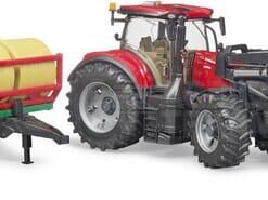 Case IH Optum 300 CVX con cargador frontal y remolque