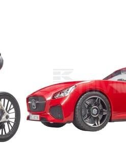 Roadster con 1 bicicleta de carretera y ciclista