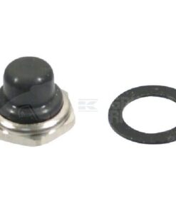 Semicapuchón para interruptor pulsador negro 12 mm
