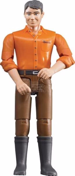Hombre con pantalones marrones