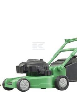 Jardinero con cortacésped y equipo