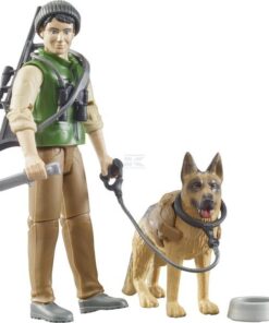 Guardabosques con perro y equipo