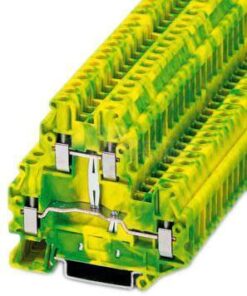 Protective conductor double-level terminal block