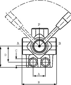 Válvula de 3 vías L 3/4 BSP