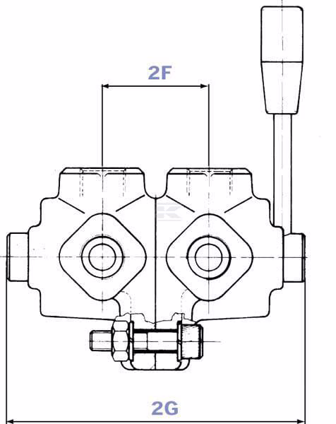 Válvula de 6 vías T 1" BSP 3 Válvula de 6 vías T 1" BSP