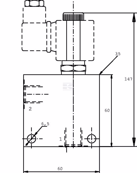 Válvula eléctr. 2/2 12 V Nº ab. 3/8" BSP 3 Válvula eléctr. 2/2 12 V Nº ab. 3/8" BSP