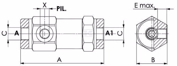 Válvula antirretorno pilotada S.E. 2 Válvula antirretorno pilotada S.E.
