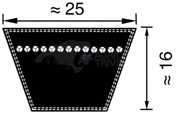 Correa trapezoidal 25x4250mm, Optibelt