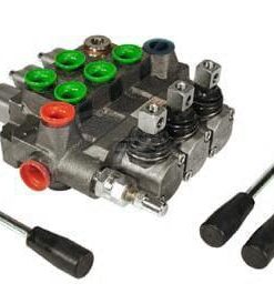 Válvula distribuidor monoblock 3 servicios: 2x 2-posiciónes, 1x  1-posición, 1/2"