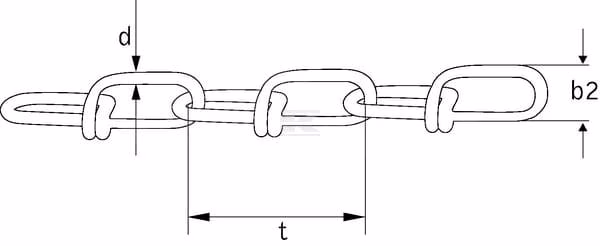 Cadena Ø3,4 mm x 44 mm, cincado, Kramp 4 Cadena Ø1.6 mm x 23 mm rollo: 68 m zincada, Kramp
