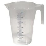Jarra de medición de plástico transparente