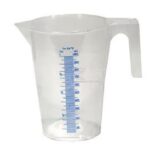 Jarra de medición de plástico transparente