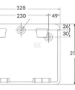 Soporte de matrícula LED, 12-24V, cuadrado, sistema click connect (Jaeger)