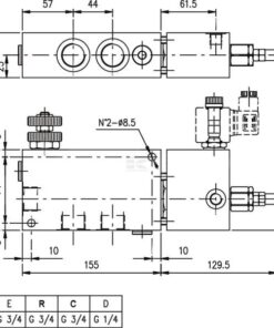 Válv ctrl. caudal 3 vías VMP+V