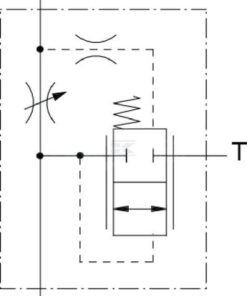 Válv ctrl. caudal 3 vías acero