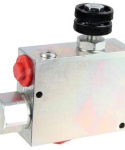 Válv ctrl. caudal 3 vías acero