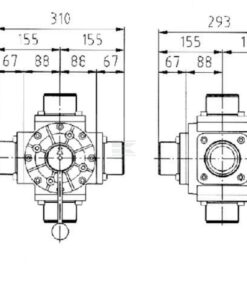 Llave esférica 4/5 vías 2 1/2