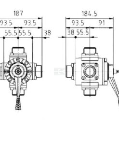 Llave esférica 4/5 vías 1 1/2