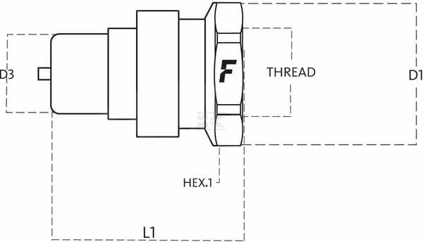 Acoplamiento rápido hidráulico 3/4" BSP macho Viton 4 Acoplamiento rápido hidráulico 1/4" BSP macho Viton