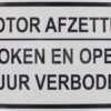 Placa "Apagar motor" 3 Placa "Apagar motor"