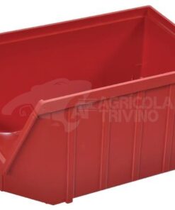 Caja almacenamiento, PS rojo 150 x 240 x 130 mm. nº53 Metalin