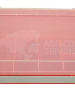 Caja de surtido con 8 compartimentos de polipropileno rojo, 335 x 225 x 55 mm, Hünersdorff