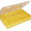 Caja de surtido con 12 compartimentos de polipropileno amarillo, 250 x 170 x 46 mm, Hünersdorff