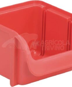 Caja almacenamiento apilable, polipropileno rojo de 0,46 L, 102 x 115 x 74 mm, Linbin nº 1, Hünersdorff