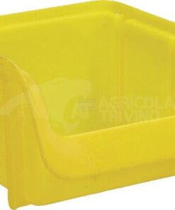 Caja almacenamiento apilable, polipropileno amarillo de 0,46 L, 100 x 115 x 75 mm, Linbin nº 1, Hünersdorff