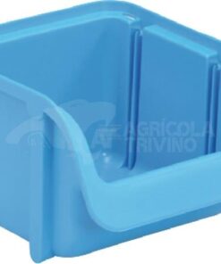 Caja almacenamiento apilable, polipropileno azul de 0,46 L, 100 x 115 x 75 mm, Linbin nº 1, Hünersdorff