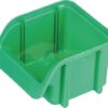 Caja almacenamiento apilable, polipropileno verde de 0,46 L, 100 x 115 x 75 mm, Linbin nº 1, Hünersdorff