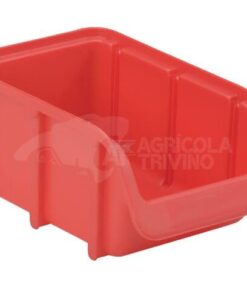 Caja almacenamiento apilable, 100 x 165 x 75 mm de 0,73 L, roja, Linbin nº 2, Hünersdorff