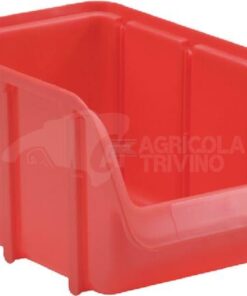 Caja almacenamiento apilable, polipropileno rojo de 3 L, 145 x 240 x 125 mm, Linbin nº 3, Hünersdorff