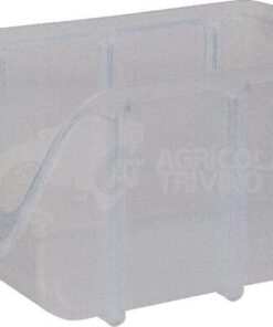 Caja almacenamiento apilable, polipropileno transparente de 0,73 L, 100 x 165 x 75 mm, Linbin nº 2, Hünersdorff
