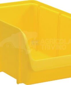 Caja almacenamiento apilable, polipropileno amarillo de 7 L, 205 x 335 x 155 mm, Linbin nº 4, Hünersdorff