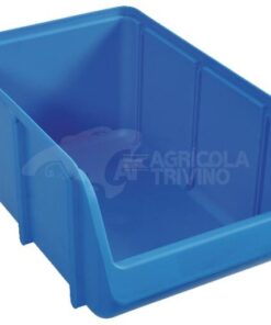 Caja almacenamiento apilable, polipropileno azul de 7 L, 205 x 335 x 155 mm, Linbin nº 4, Hünersdorff