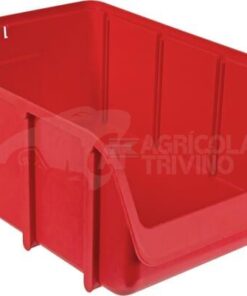 Caja almacenamiento apilable, polipropileno rojo de 19,27 L, 315 x 495 x 185 mm, Linbin nº 5, Hünersdorff